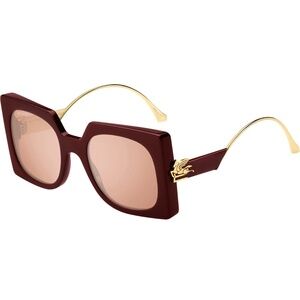 ETRO Sunglasses ETRO0026/S 0LHF2S Oversized Square Burgundy Frame New Authentic